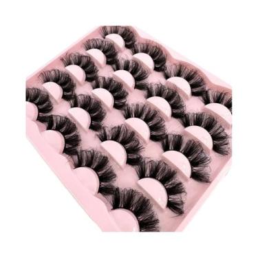 Imagem de Cílios Postiços De Visom Sintético 25MM, 10 Pares, Volumosos E Dramáti