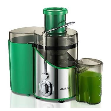 Imagem de Máquina de suco, extrator de suco de boca larga Juilist de 7,6 cm, para vegetais e frutas com configuração de 3 velocidades, motor de 400 W, fácil de limpar, verde