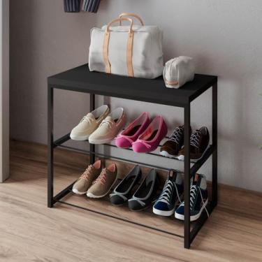 Imagem de Sapateira Banco Vero Industrial Hall de Entrada 2 Prateleiras Aço Aram