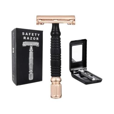 Imagem de Kit De Barbear Molhado Com Navalha De Segurança De Metal De Dupla Lâmi