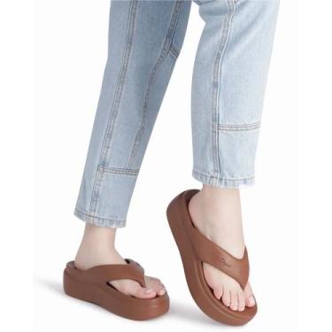 Imagem de Flatform Chinelo Alto Piccadilly Marshmallow EVA Ultra Leve, Chocolate