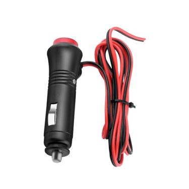 Imagem de Plugue de isqueiro de carro, fio de 1,5 m, vermelho, luz indior, plugue de isqueiro de carro macho fácil de instalar com fio de 1,5 m para produtos elétricos de carro, decorações