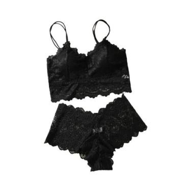 Imagem de Conjunto De Sutiã Sexy De Renda Para Mulheres, Calcinhas De Renda Resp