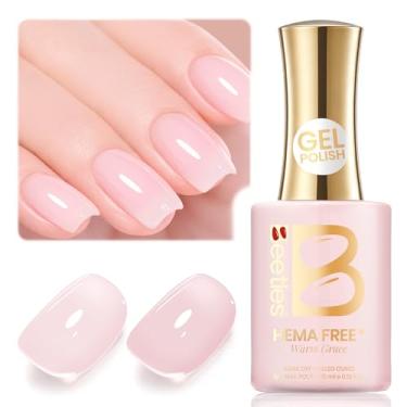Imagem de Esmalte de unhas Beetles Warm Grace Nude Pink Gel - 15 ml Neutro Gelatina Nude Esmalte Cor Base Corretivo Transparente Efeito Translúcido Absorver UV LED French Nail Art Salon DIY Presente de Manicure