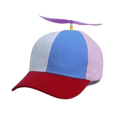 Imagem de Boné Snapback Com Hélice De Helicóptero E Libélula Arco-Íris, Boné Div