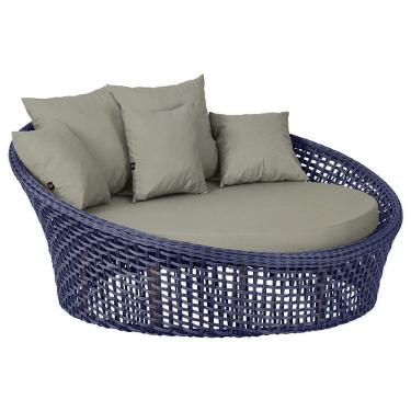 Imagem de Chaise Hungria Pintura Marrom Corda Náutica E8 Trama Azul