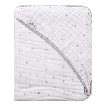 Imagem de Toalha Soft para Bebê com Capuz de Canto Baby Joy Clássicos, Cinza