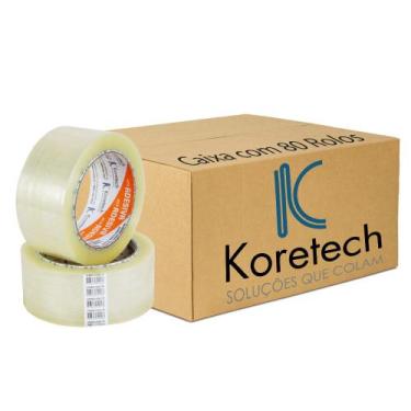 Imagem de Fita Adesiva Empacotamento 45 x 100 Metros 80 Unid Koretech