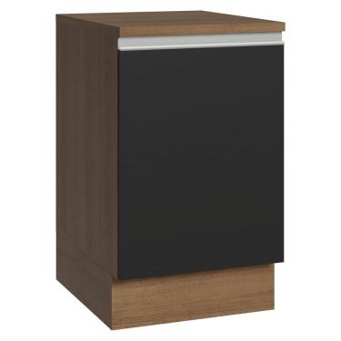 Imagem de Balcão de Cozinha 50cm 1 Porta Rustic/Preto Glamy Madesa