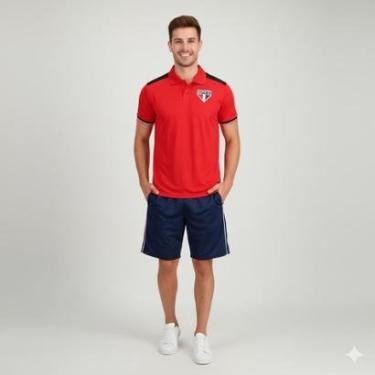 Imagem de Camiseta Camisa Polo Masculina São Paulo SPFC Wall Oficial Licenciada-Masculino