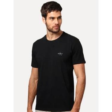 Imagem de Camiseta Calvin Klein Jeans Masculina New Mono Logo Re Issue Preta-Masculino