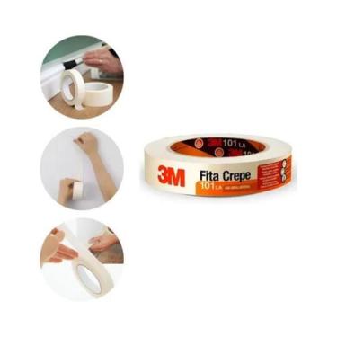 Imagem de Fita Crepe 3M 24mm x 50m 101la Pintura Branco Liso original