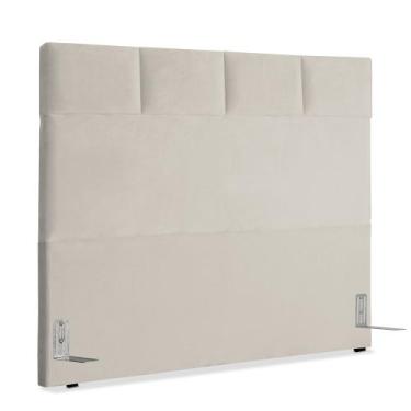 Imagem de Cabeceira de Cama Box Viúva 128 cm Marjorie Inspire House Suede Veludo