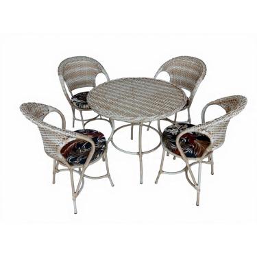 Imagem de Conjunto De Mesa E Cadeiras Fibra Sintética Área De Laser Fibra Palha