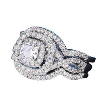 Imagem de Conjunto De Anéis Femininos Em Prata Com Zircônia Cúbica, Acessórios D