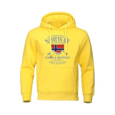 Imagem de Hoodie Oversize Fjord Mountain Para Homens E Mulheres, Moda De Rua De 