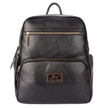 Imagem de Mochila feminina grande em couro liso Zooey-Feminino