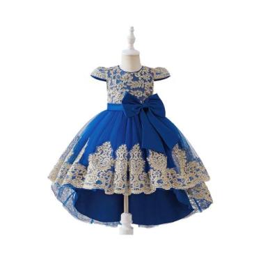 Imagem de Vestido De Festa Elegante Para Meninas Com Bordado E Laço, Vestido De 