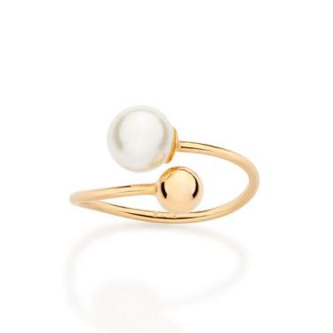 Imagem de Anel Ajustável Com Perola Sintética Rommanel 513637 Tamanho:14Cor:PERO