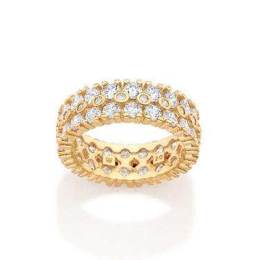 Imagem de Anel Aparador com Zircônias Banhado a Ouro Rommanel 513633 Tamanho:16C