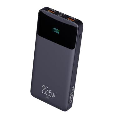 Imagem de Power Bank 10200mAH, Bateria Portátil Universal, Carga Rápida, Display Indicador, Entradas Micro USB e USB-C, 2 Portas USB-A, Preto, PB102BK, ELG