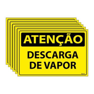 Imagem de Combo 6 Placas De Sinalização Atenção Descarga De Vapor 30x20 Ecom IA 