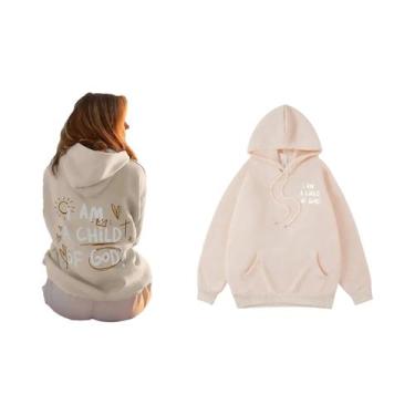 Imagem de Moletom Feminino De Tamanho Grande, I Am a Child of God, Casual, Com D