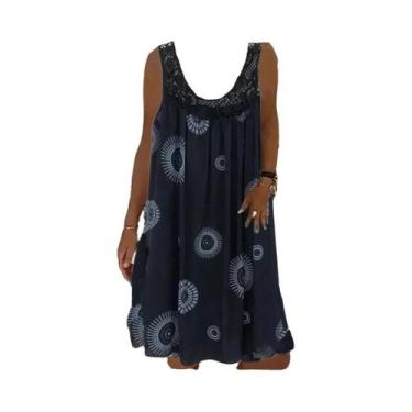 Imagem de Vestido Feminino Casual De Verão Com Estampa Digital, Ombro a Ombro, T