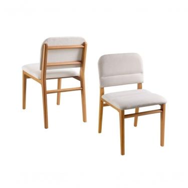 Imagem de Kit 2 Cadeiras Moderna Em Madeira Maciça - Carol - Requinte