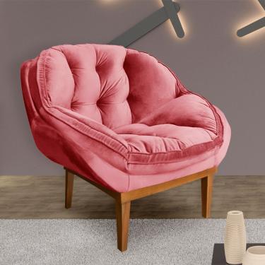 Imagem de Poltrona Decorativa Marcela Veludo Rosa