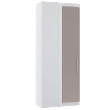 Imagem de Guarda Roupa De Canto Reto 90cm 1 Pt Alpes Luciane Móveis Branco Pf-cinammon Pf