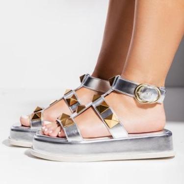 Imagem de Sandalia Not-Me Spike Piramide Plataforma Casual Fecho Feminina-Feminino