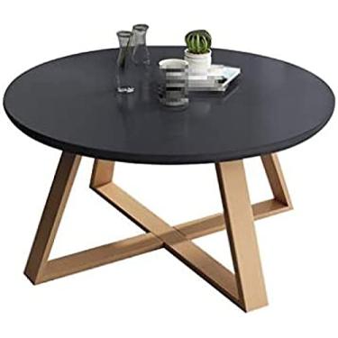 Imagem de KRASS Mesas de canto de madeira maciça, varanda simples pequena mesa redonda sala de estar móveis mesas de sofá apartamento de hotel mesas laterais mesas de móveis, preto, 70 * 45 cm, colecionador 88