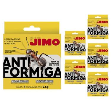 Imagem de Jimo Antiformiga Kit 6 Inseticida Eficaz Destrói Ninhos Isca Granulado
