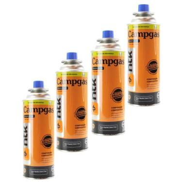 Imagem de Kit refil 4 cartuchos de gas pra maçarico fogareiro portatil - NAUTIKA