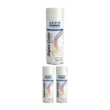 Imagem de Kit 3 Tinta Spray Uso Geral Branco Fosco 350ml - Tekbond