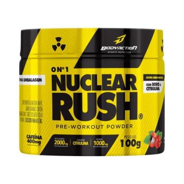 Imagem de Nuclear Rush Pó 100g Pré Treino 400mg Cafeína Bodyaction, Guaraná