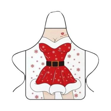Imagem de Avental De Natal Em Tecido Não Tecido Com Estampa De Papai Noel, Resis