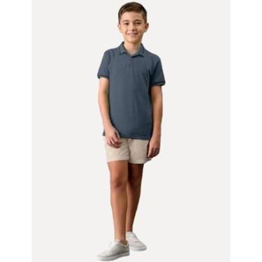 Imagem de Bermuda Calvin Klein Infantil Color Curta Paper TAG CK Caqui Claro-Masculino