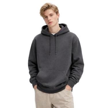 Imagem de Moletom Canguru Blusa de Frio Com Capuz Algodão Inverno Relaxado-Masculino