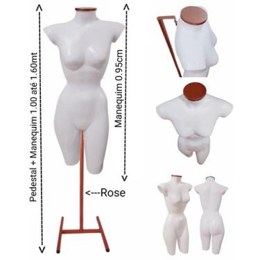 Imagem de Manequim feminino (Meio corpo Modelo cinturinha N.36) branco com tampa