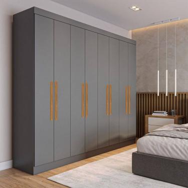 Imagem de Guarda-Roupa Casal Monte 8 Portas 4 Gavetas 100% Mdf Onix - Pnr Móveis