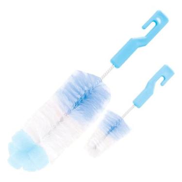 Imagem de Kit Escova para Mamadeira e Bico Buba Baby com Esponja Azul, Azul, Úni