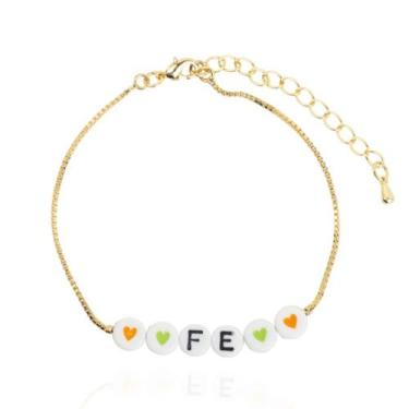 Imagem de Pulseira feminina fina corações coloridos banhada a ouro 18k - Brimatt