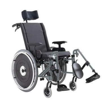 Imagem de Cadeira de rodas avd alumínio avd reclinável 44 cm - ortobras, Cinza