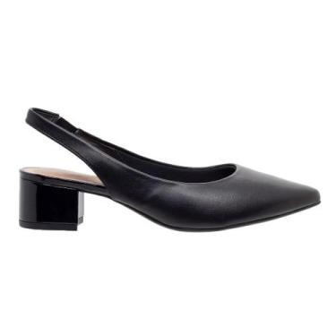 Imagem de Sapato SlingBack Salto Baixo Beira Rio 4182.220 Preto, 35, Preto