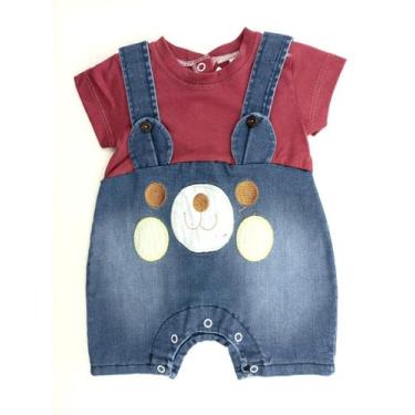 Imagem de Macacão Curto Infantil Menino Muleka Sapeka - Ref 2724, P, Vermelho