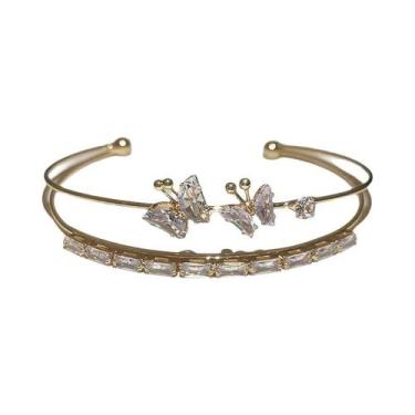 Imagem de Pulseira De Luxo Feminina Com Laço De Zircônia, Acessório Delicado E M