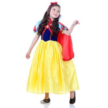 Imagem de Fantasia Branca de Neve Disney Infantil Luxo, Unica, G