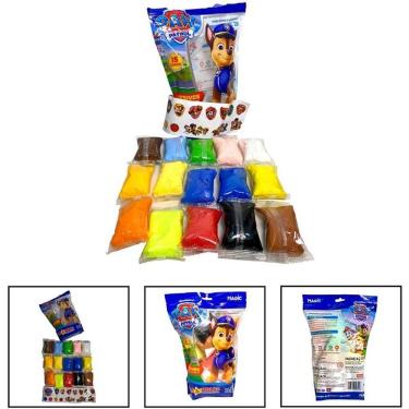 Imagem de Massa de Modelar Chase 15 Cores com Adesivos Exclusivos de E.V.A. 150g Patrulha Canina